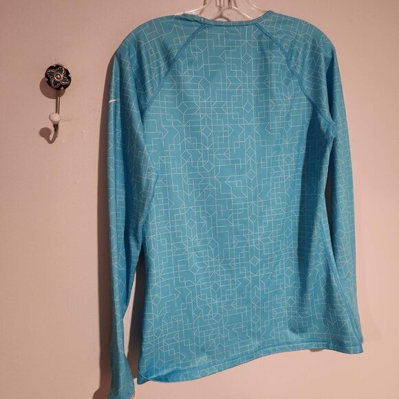 Nike Pro Hyperwarm Geo Print Training Shirt Teal  Large - Picture 6 of 7